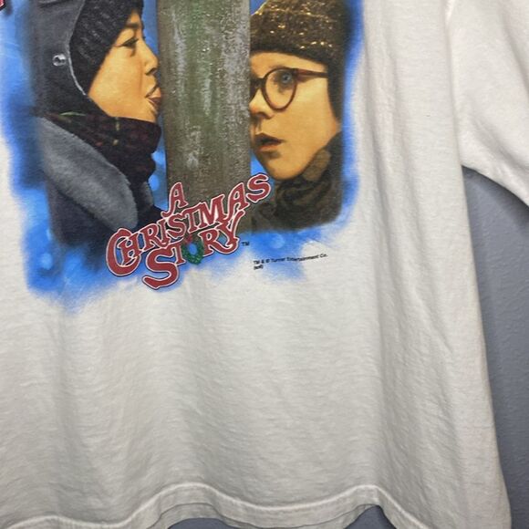 A Christmas Story Triple Dog Dare You White Tee TShirt Short Sleeve Size 2XL - Picture 6 of 8